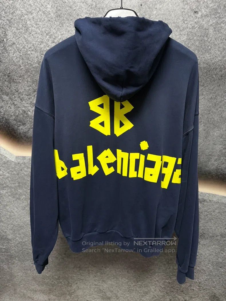 Balenciaga Balenciaga Tape Logo Hoodie Size US XS / EU 42 / 0 - 2 Thumbnail