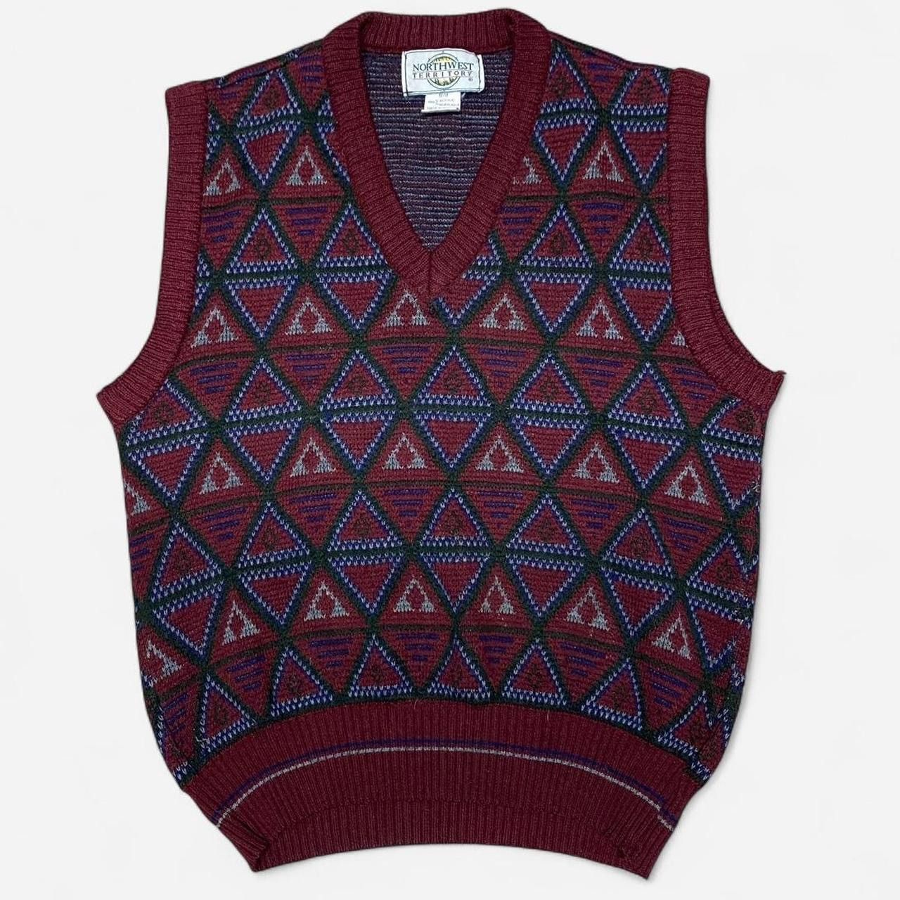 Other Vintage north west territory burgundy pattern sweater vest Size US M / EU 48-50 / 2 - 1 Thumbnail
