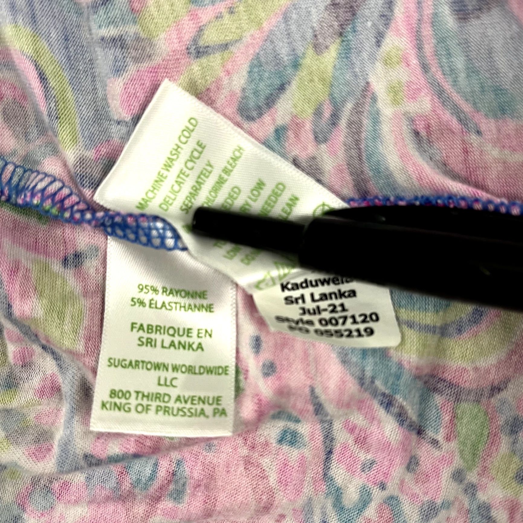 Lilly Pulitzer Lilly Pulitzer Women's XS Pajama Knit Button-Up Shirt Floral Blue Pink Preppy Casual Summer Size XS / US 0-2 / IT 36-38 - 4 Thumbnail