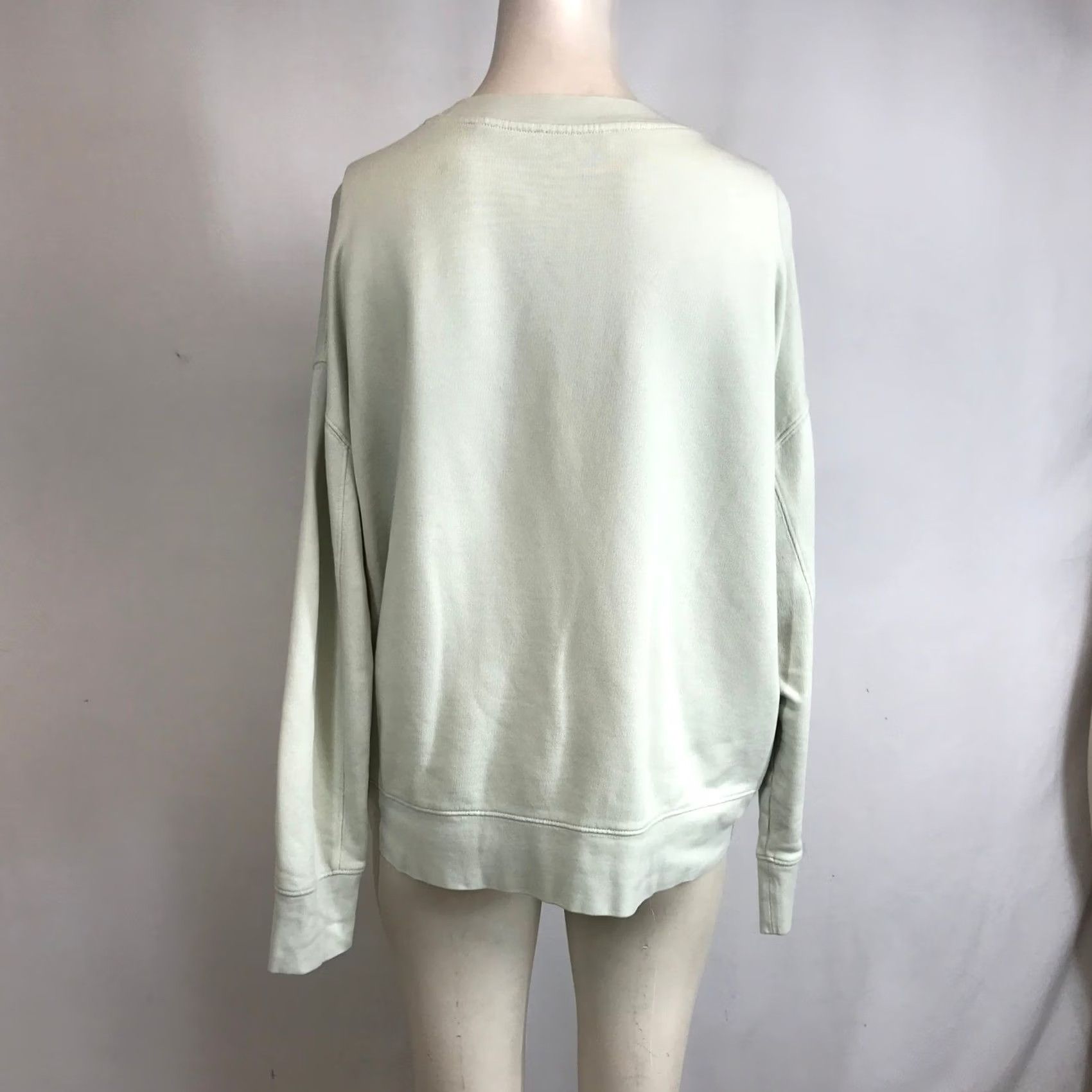 Vince Vince Womens Sweatshirt Crewneck Oversized Pale Sage Green Cotton French Terry S Size S / US 4 / IT 40 - 5 Thumbnail