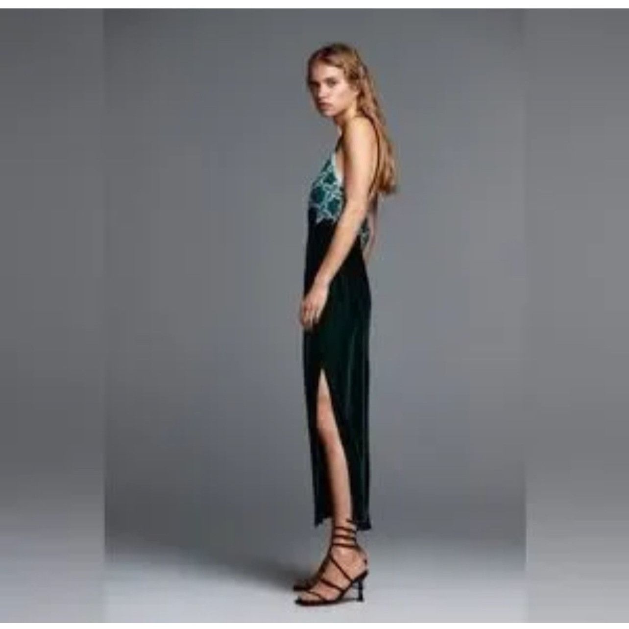 slim fit dress slacks ZARA Forest Green Turtleneck Dress with 3/4 Sleeve- Size M