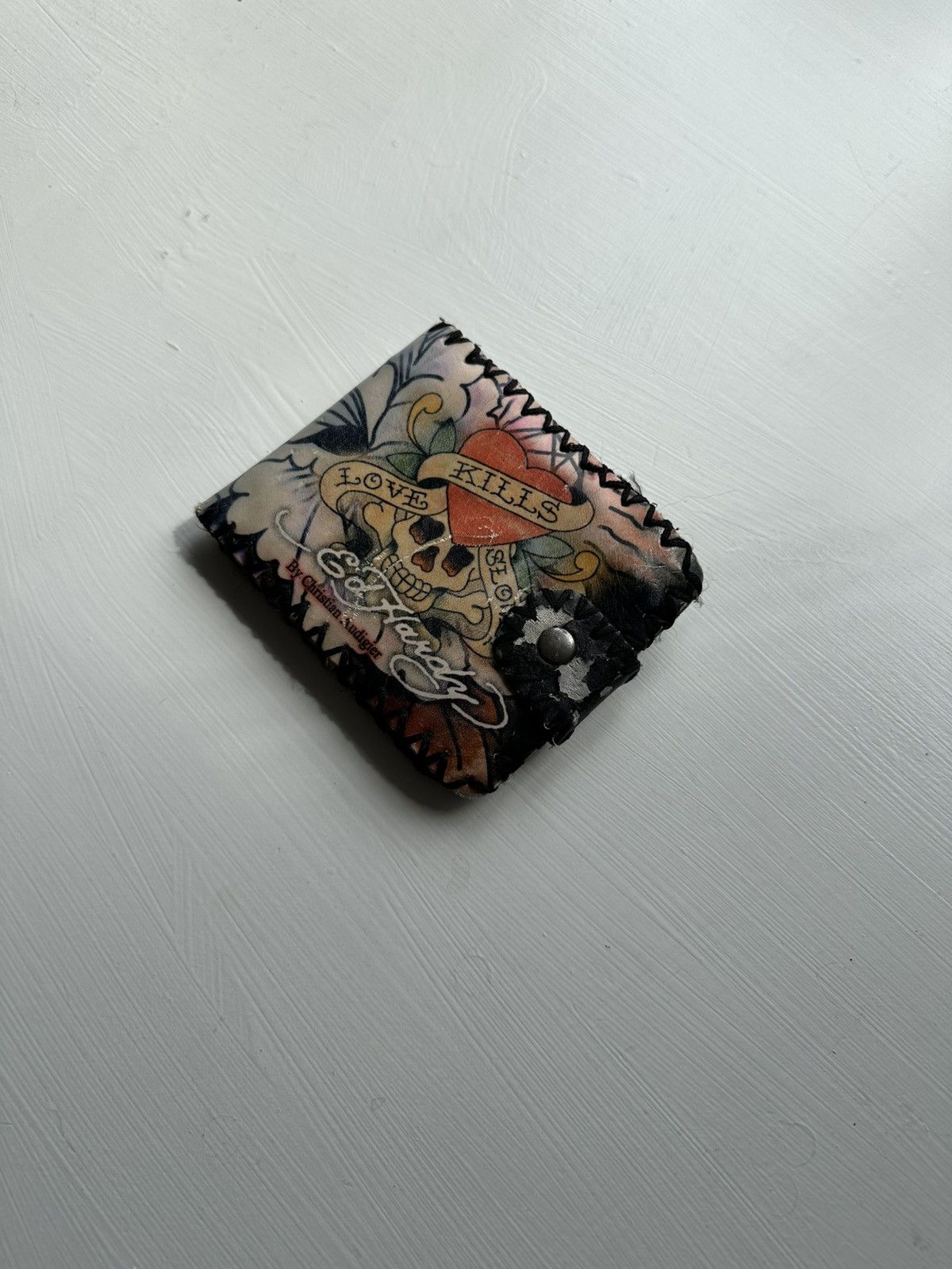 Ed Hardy × Vintage Ed Hardy Multi Skull Tattoo Design Wallet Christian Audigier Size ONE SIZE - 4 Thumbnail