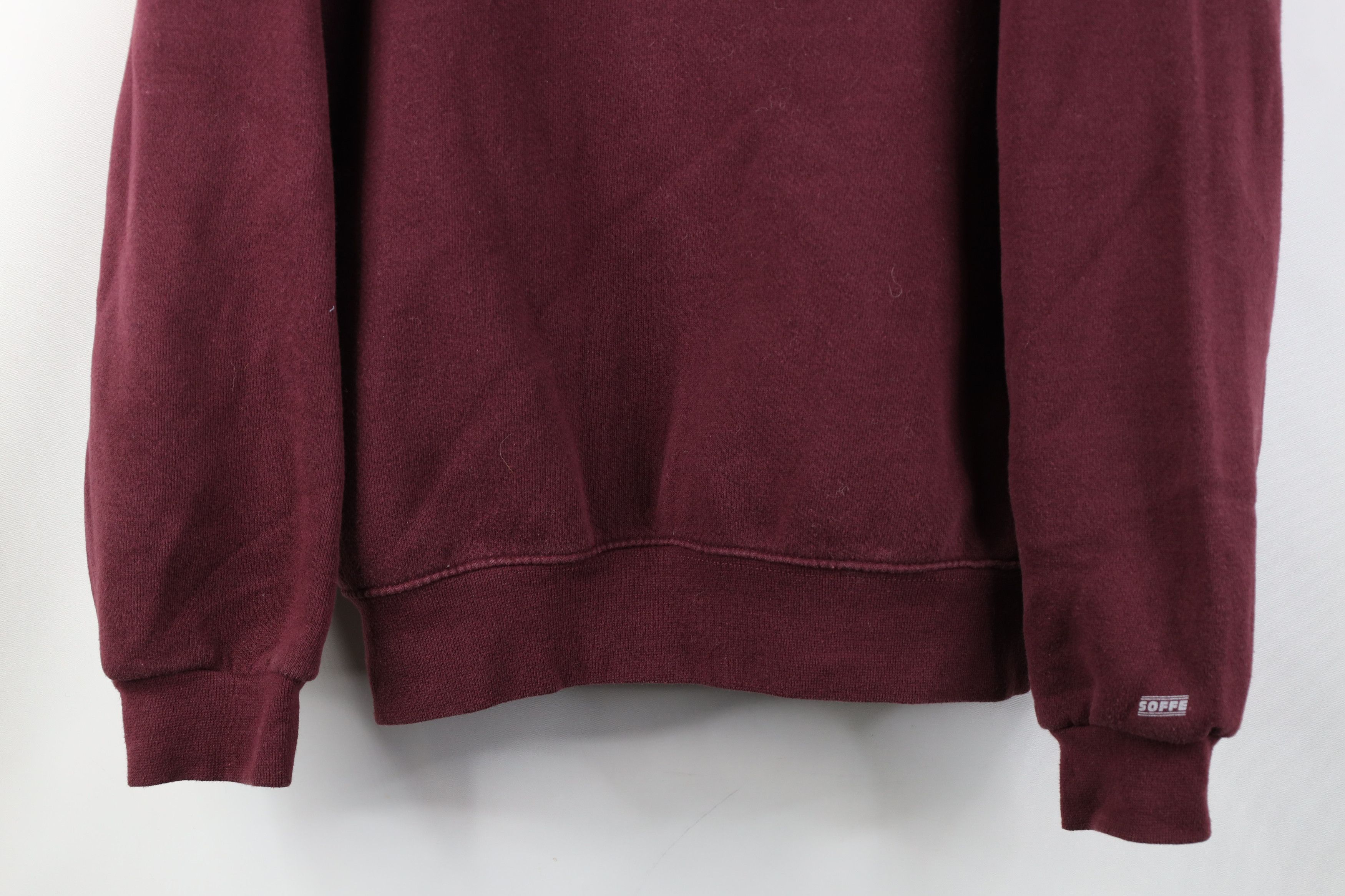 Vintage Vintage 90s Streetwear Blank Crewneck Sweatshirt Burgundy Size US M / EU 48-50 / 2 - 3 Thumbnail