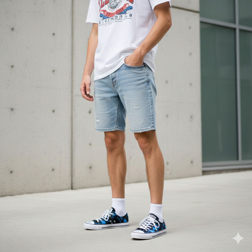 Converse Converse W9/M7 Sneakers Paint Splatter Black Blue Lace Up Size US 7 / EU 40 - 3 Thumbnail