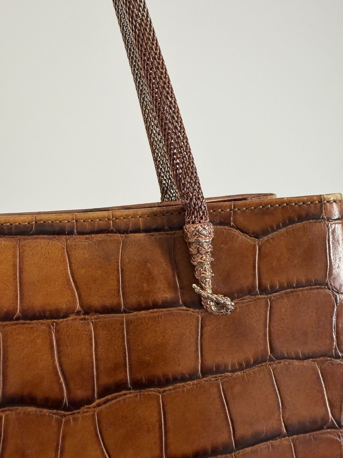 John Galliano Vintage John Galliano Crocodile Leather Snake Straps Handbag Size ONE SIZE - 8 Thumbnail