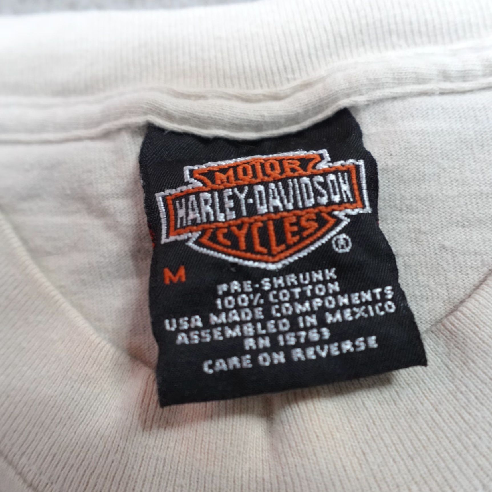 Harley Davidson VINTAGE Harley-Davidson Shirt M Beige Mens Short Sleeve Crew Neck 2000s Biker Motorcycle Cotton Size US M / EU 48-50 / 2 - 3 Thumbnail