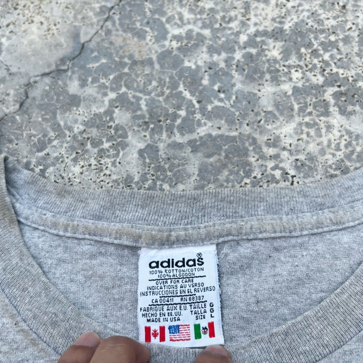 Adidas Vintage 90s Adidas Trefoil Nice Mirror Print Design Tee Size US XL / EU 56 / 4 - 7 Thumbnail