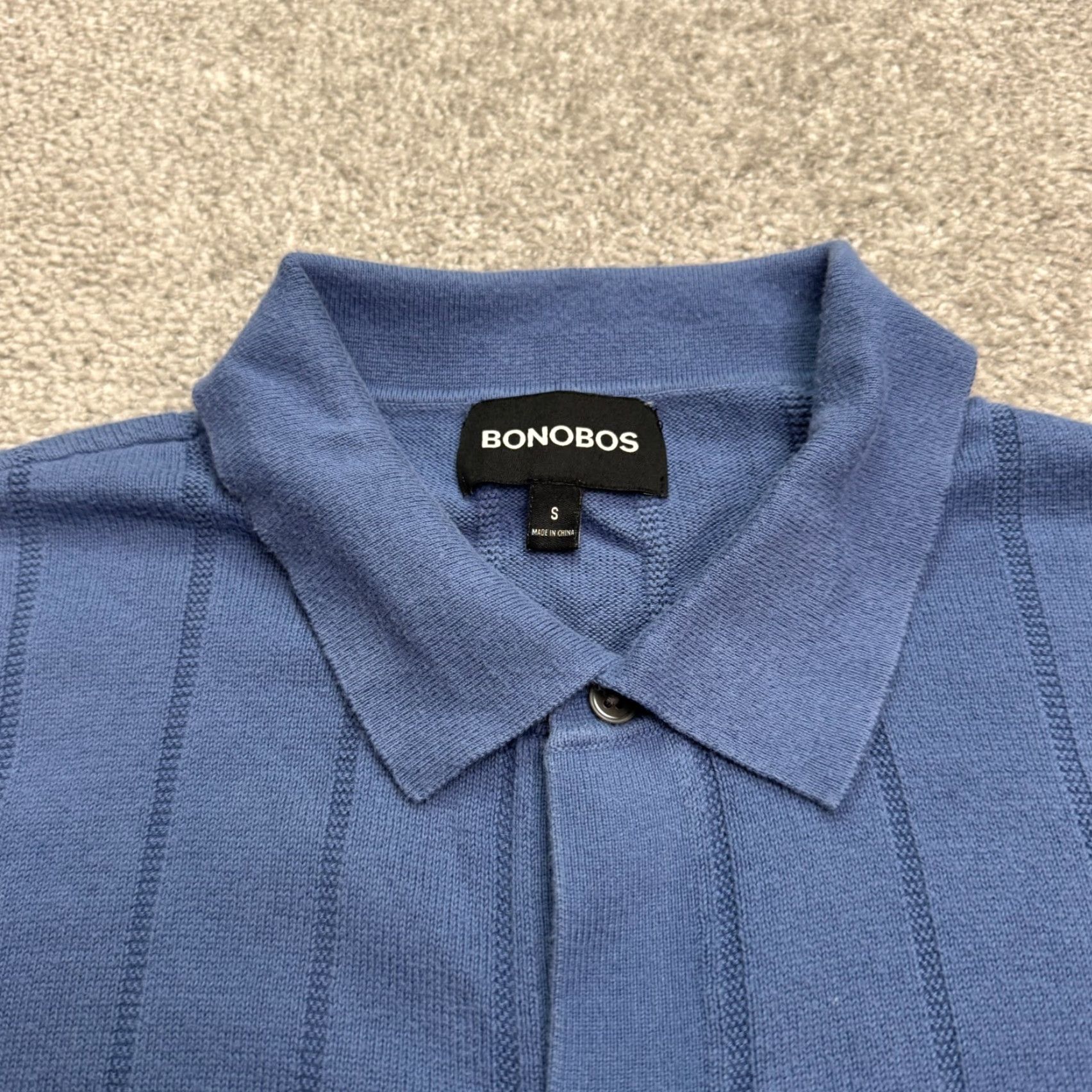 Bonobos Bonobos Button-Up Polo Shirt Mens Small Blue Short Sleeve Casual Knit Size US S / EU 44-46 / 1 - 5 Thumbnail