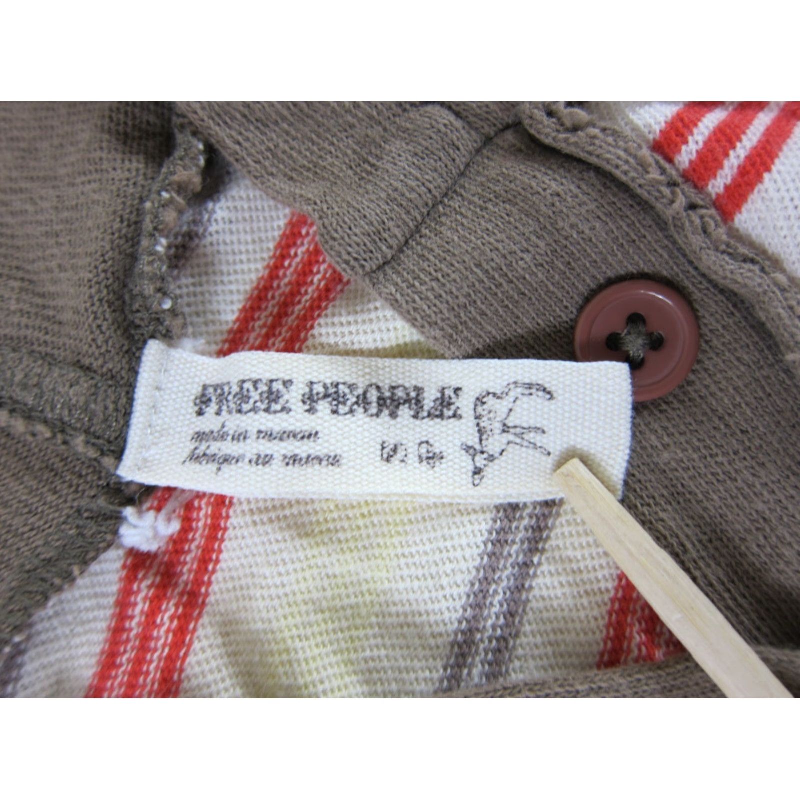 Free People VINTAGE Free People Shirt Women S Jersey Hooded Long Sleeve 100% Cotton Striped Brown Bohemian All Seasons Mens? Size S / US 4 / IT 40 - 3 Thumbnail
