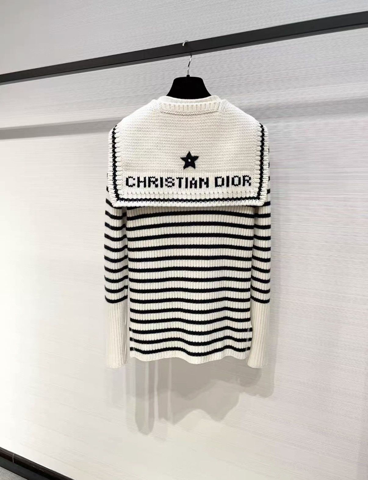 Dior Dior Classic Navy Collar Striped Cashmere Sweater J33 Size XXS / US 00 / IT 34 - 2 Thumbnail