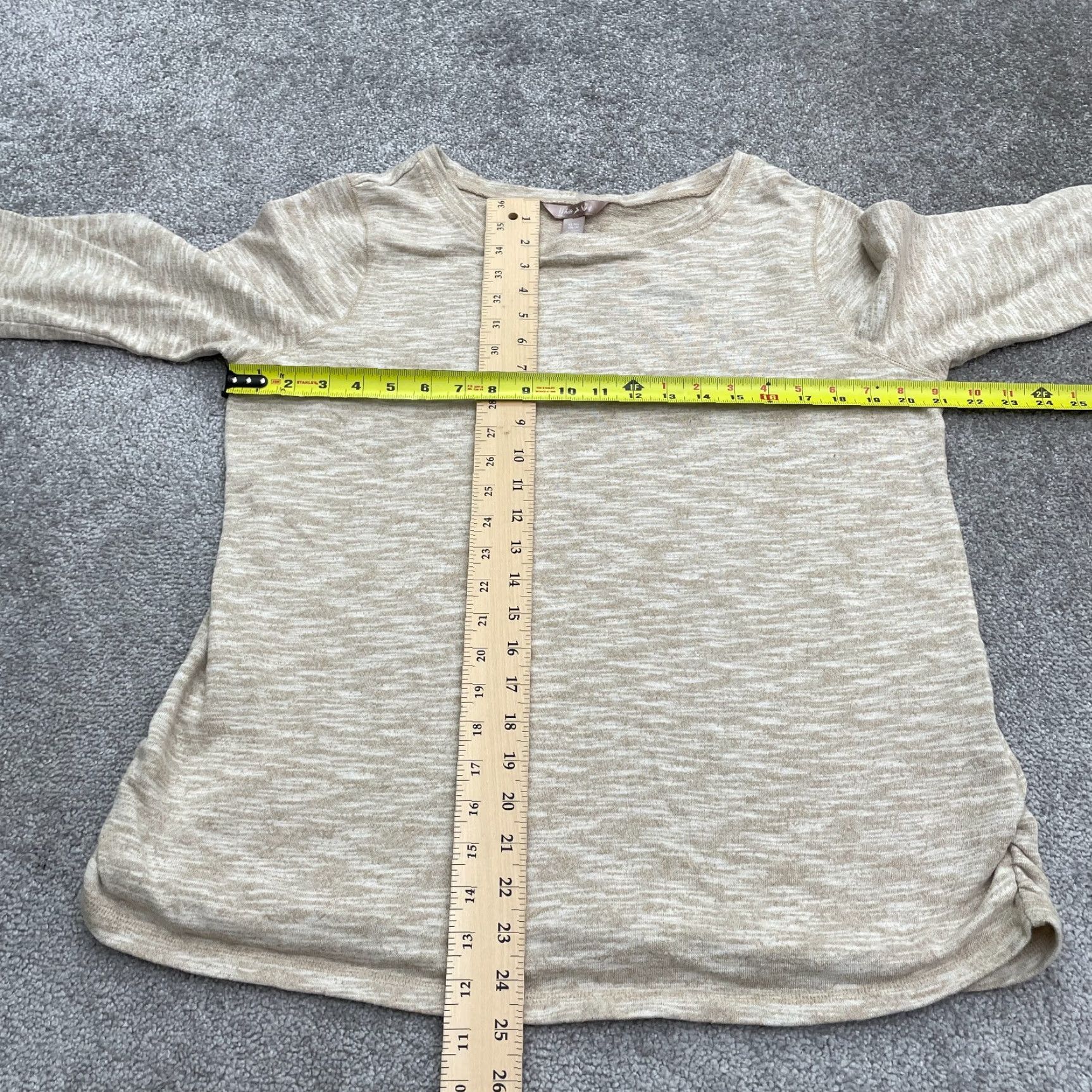 Vintage White Stag Top Womens XL Khaki Roll Tab Sleeve Basic Long Sleeve T-Shirt Blouse Size XL / US 12-14 / IT 48-50 - 7 Thumbnail