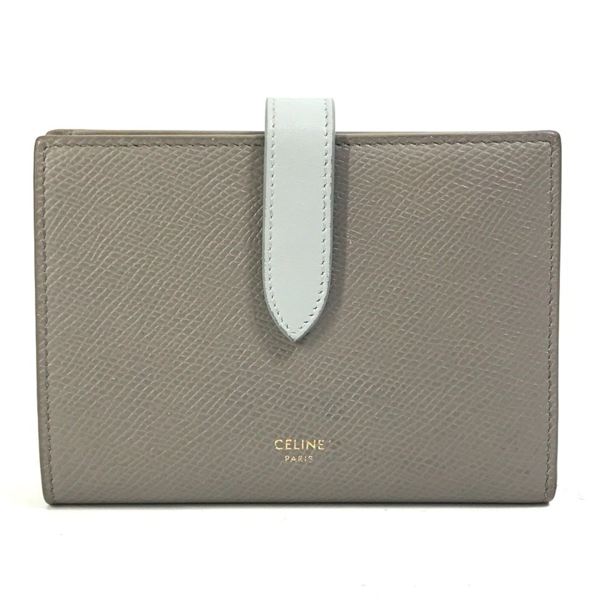 Celine CELINE 10B643BRU.10PI Bicolor Trifold wallet Pebble /Mineral Gray x light blue Size ONE SIZE - 1 Thumbnail