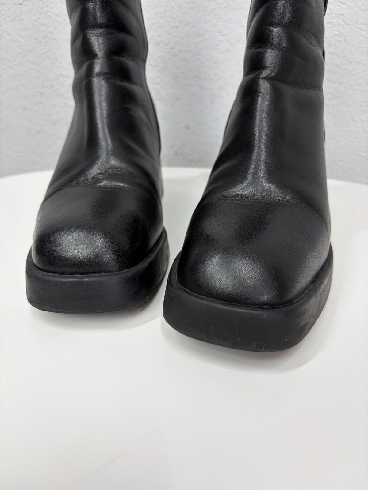 Hedi Slimane Vintage Italian AS 98 Rick Owens Style Leather Biker Boots Size US 8.5 / EU 41-42 - 15 Thumbnail