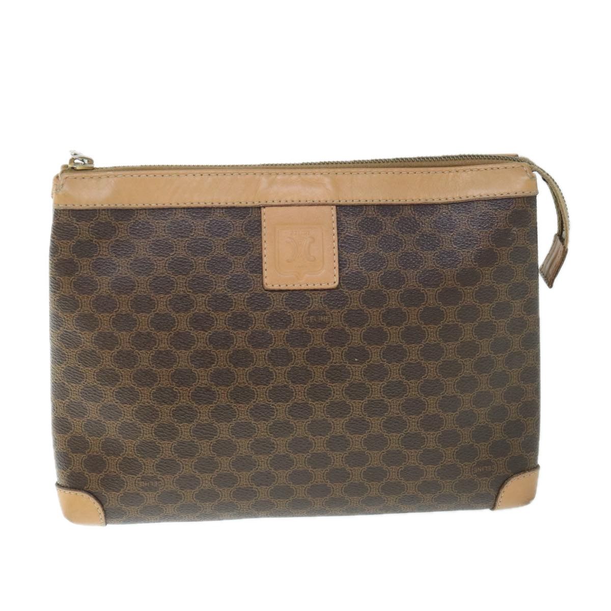 image of Celine Céline Macadam Clutch in Brown, Women's
