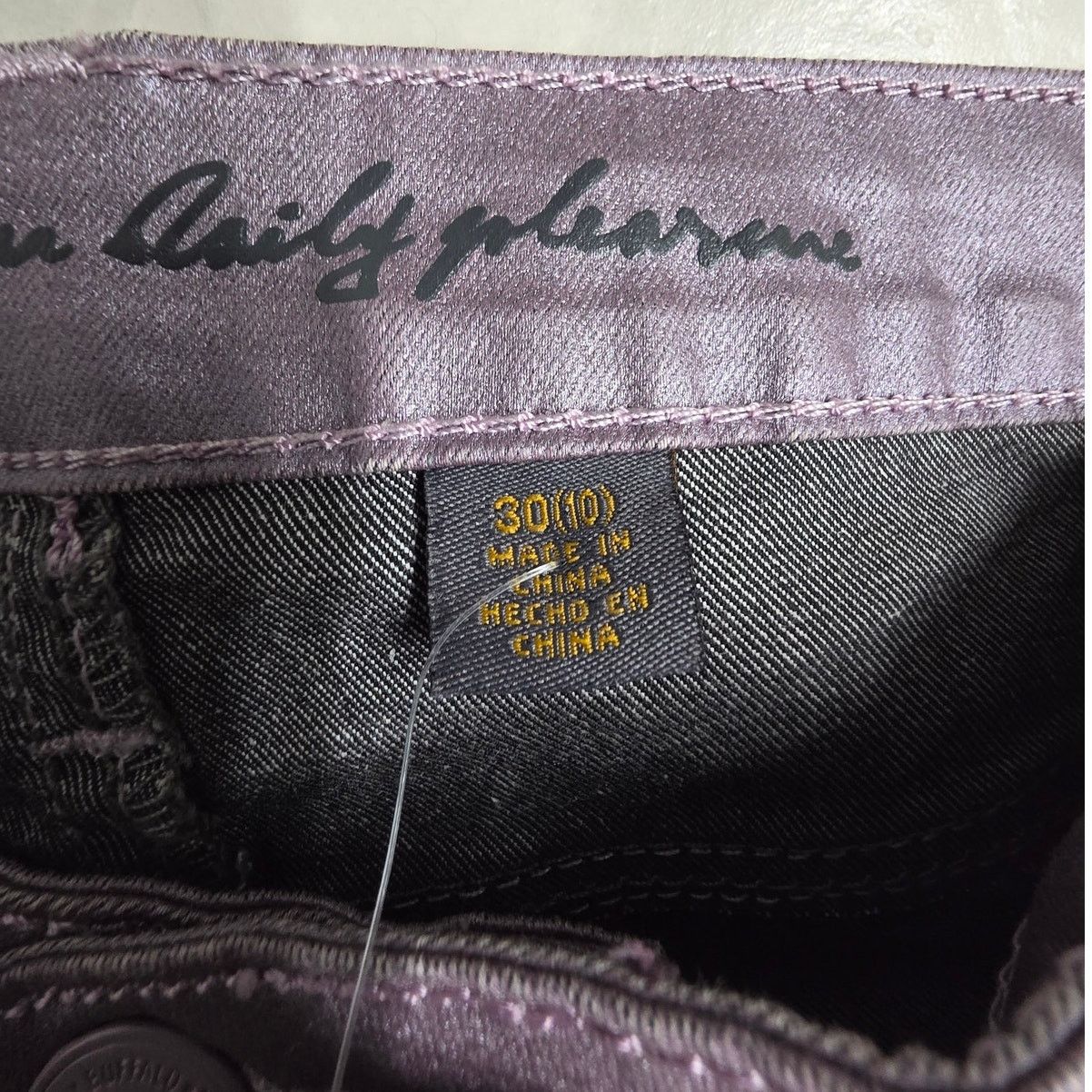Other i Jeans by Buffalo Orchid Shiny Faux Leather Pants - 30/10 Size 32" / US 10 / IT 46 - 4 Thumbnail
