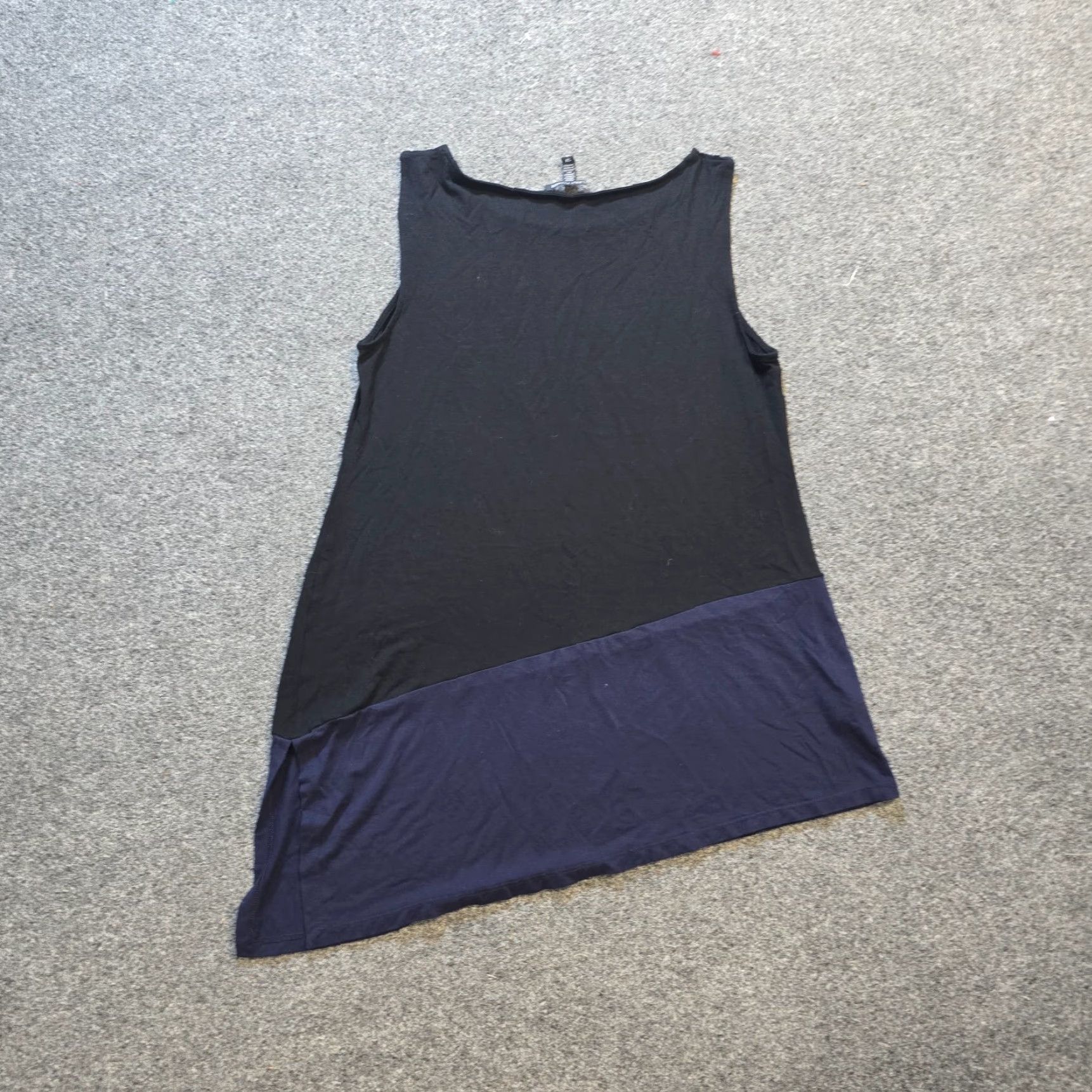 Eileen Fisher Eileen Fisher Top Womens Size Small Black Blue Asymmetrical Tank Tunic Stretchy Size S / US 4 / IT 40 - 6 Thumbnail
