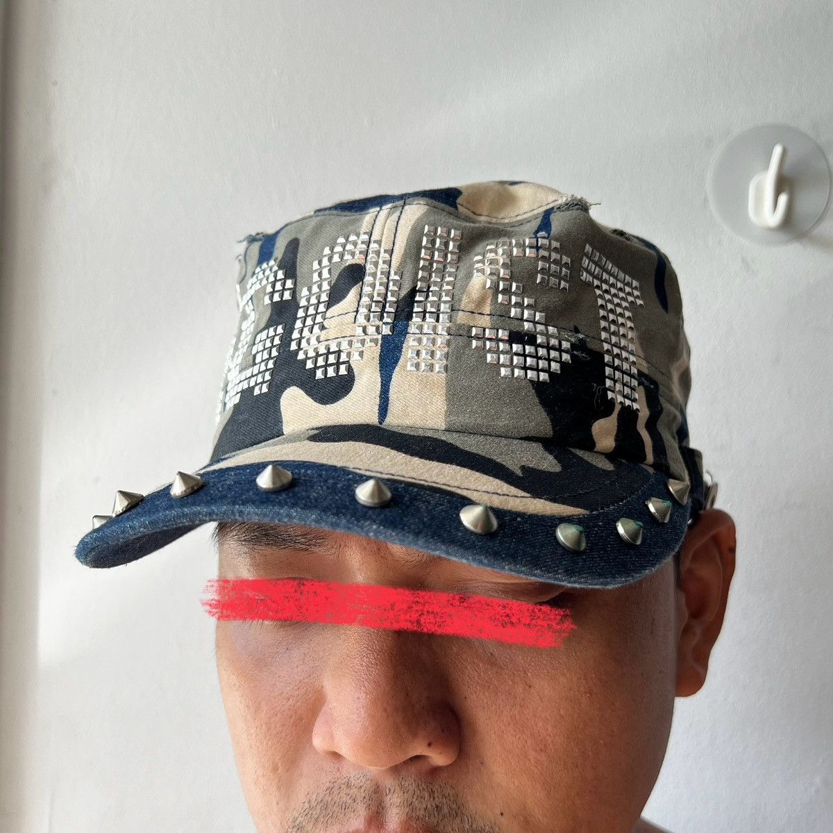 Japanese Brand Egoist Camo Distressed Studded Patrol Hat Size ONE SIZE - 10 Thumbnail