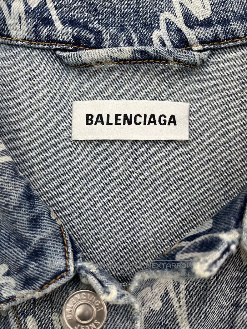 Balenciaga Balenciaga Logo print denim jacket Size XS / US 0-2 / IT 36-38 - 6 Thumbnail