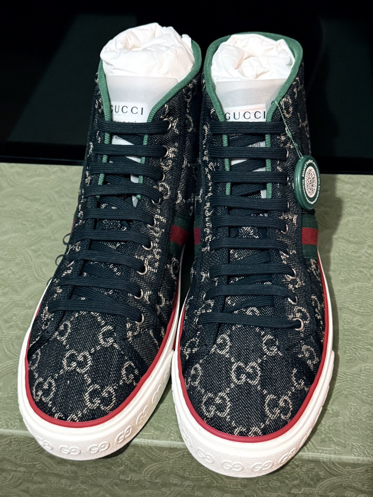 Gucci Gucci Men’s High Top Tennis 1977 Black Mini GG - Size 10 US Size US 10 / EU 43 - 4 Thumbnail