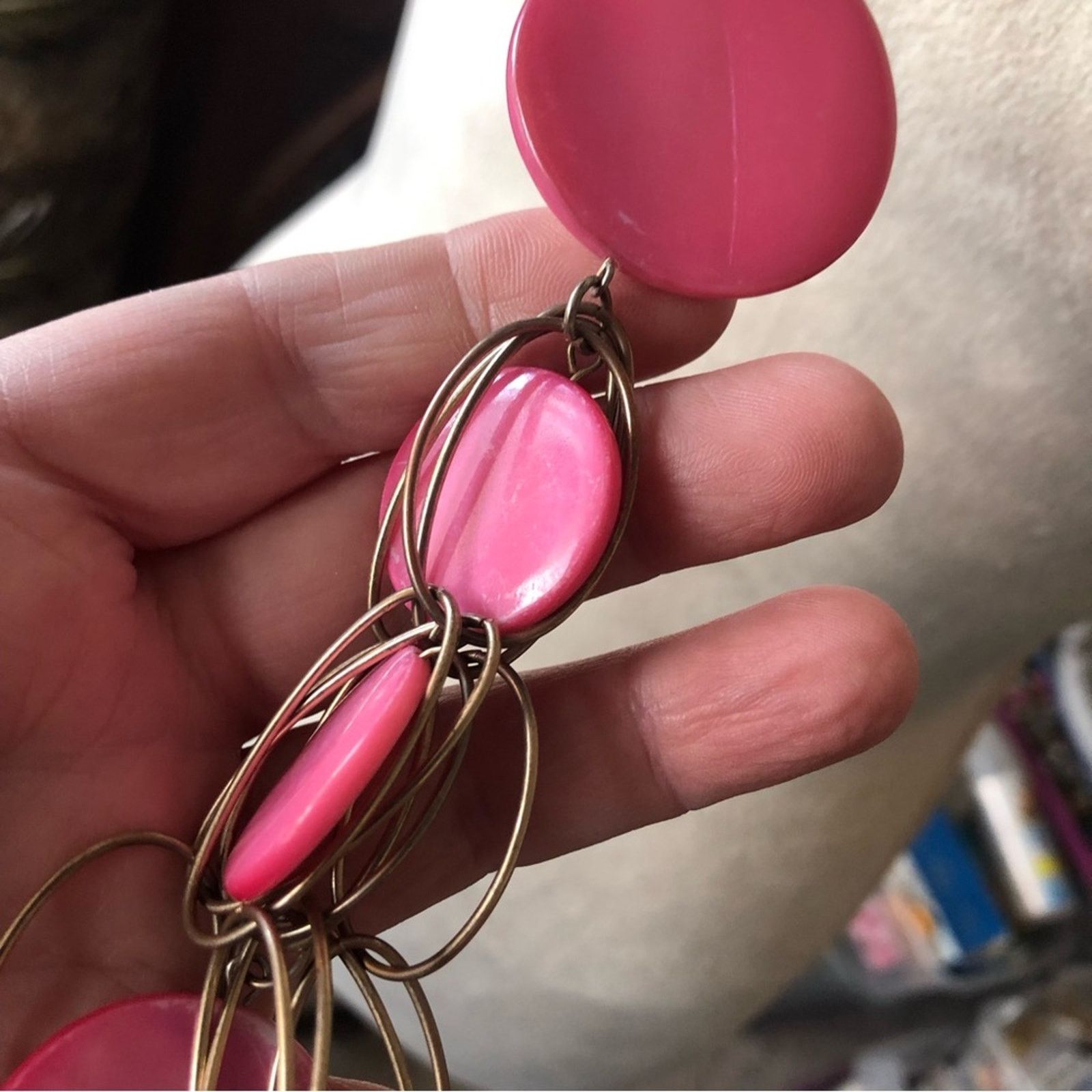 Jewelry Dyed shell disc chain necklace Size ONE SIZE - 4 Thumbnail