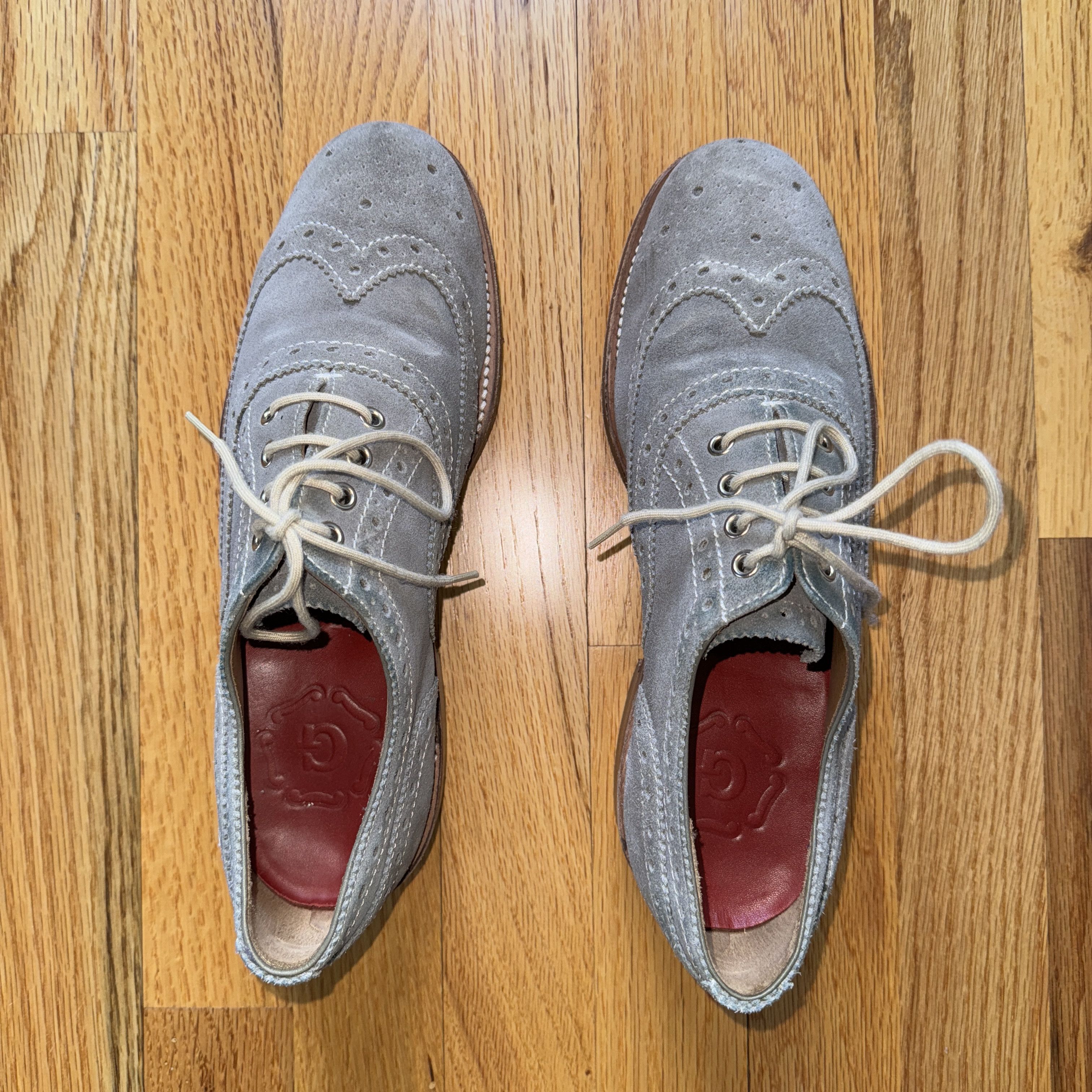 Grenson GRENSON GREY SUEDE BROGUE OXFORD SHOES WILLIAM MEN'S SIZE 8 Size US 8 / EU 41 - 3 Thumbnail