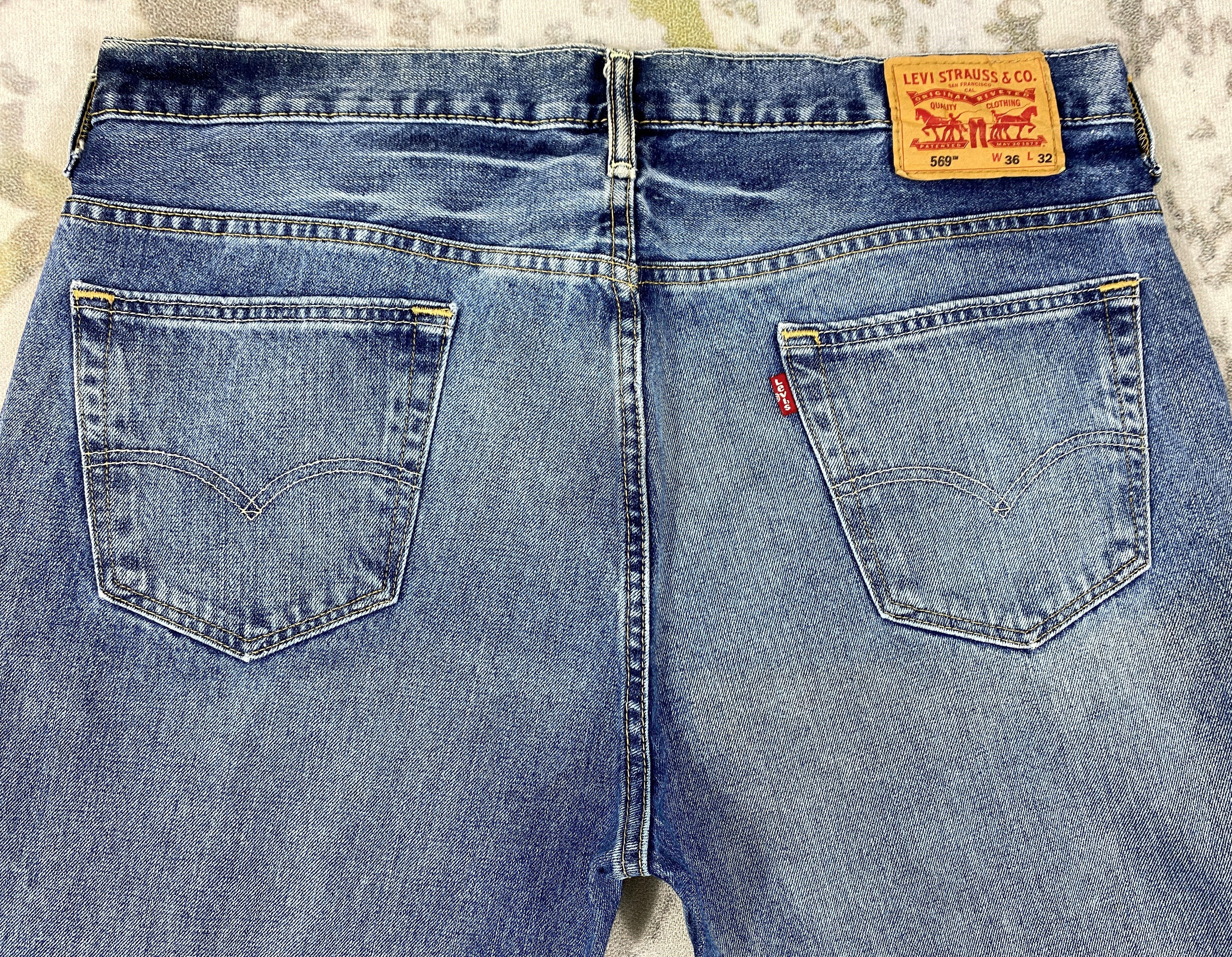 Levi's Blue Wash Vintage Levi's 569 Jeans 38x31 Denim -JN1064 Size US 38 / EU 54 - 4 Thumbnail