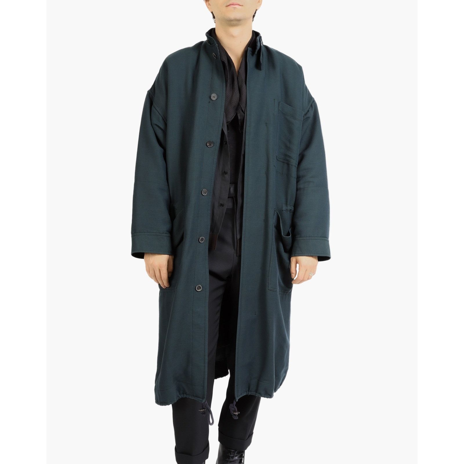 Haider Ackermann FW17 Oversized Quilted Coat in Teal Wool Size US XS / EU 42 / 0 - 1 Thumbnail