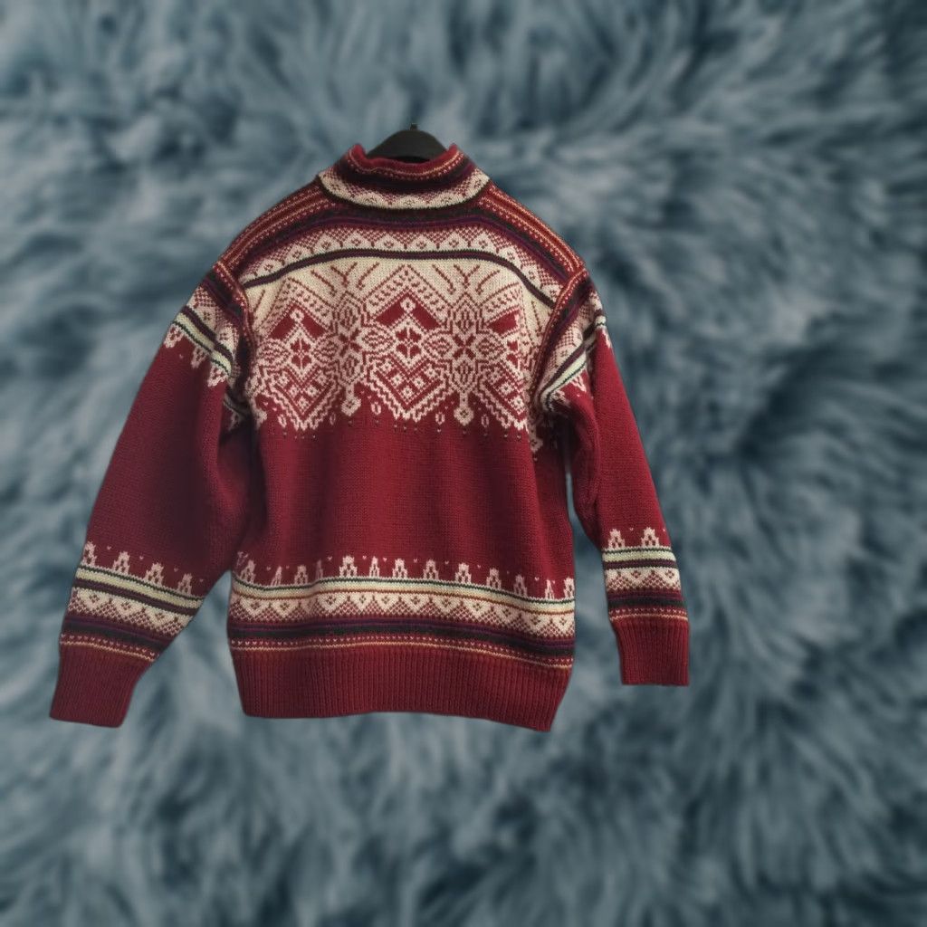 Vintage VINTAGE Appleseed's Sweater 1/4 Zip Red Women S Crew Neck Long Sleeve Fair Isle 90s Pullover Size S / US 4 / IT 40 - 1 Thumbnail