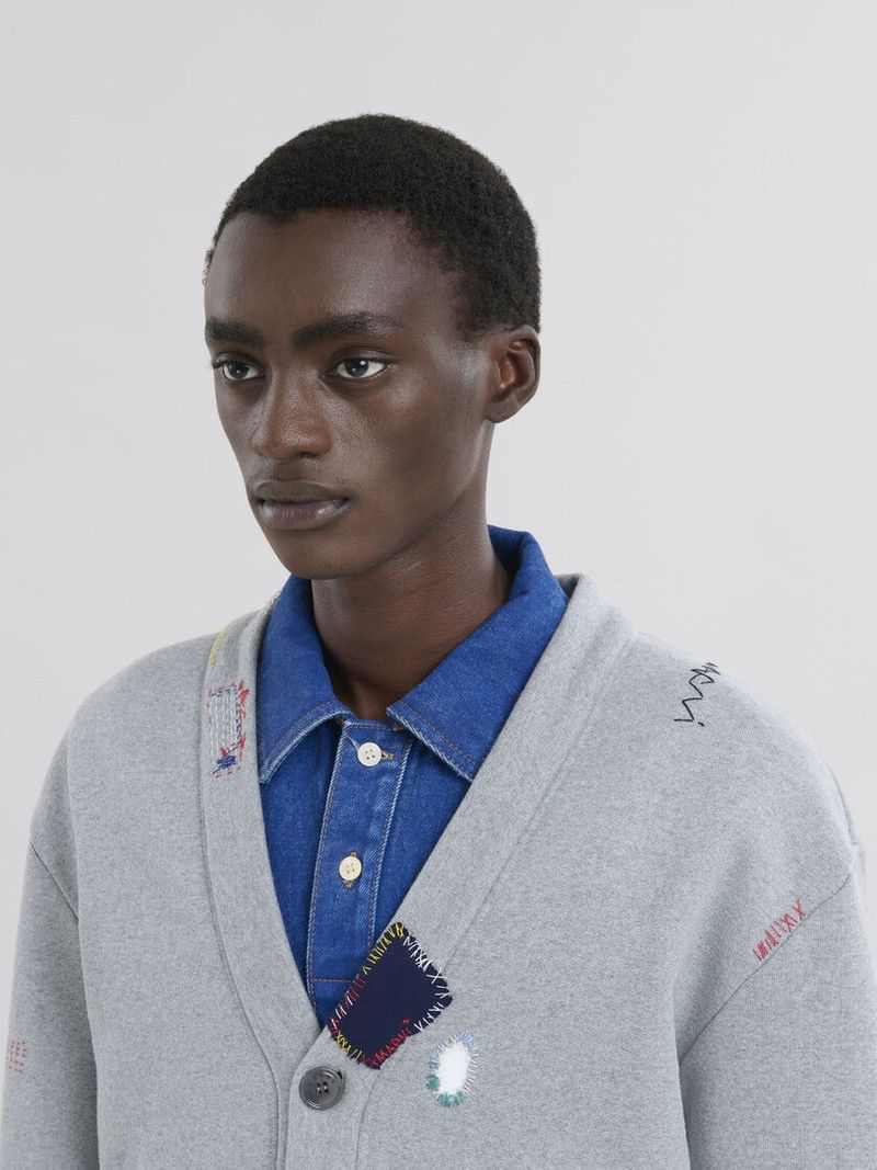 Marni o1f1d3z0326 Cottton Blend Sweatshirt Style Cardigan in Grey Size US L / EU 52-54 / 3 - 4 Thumbnail