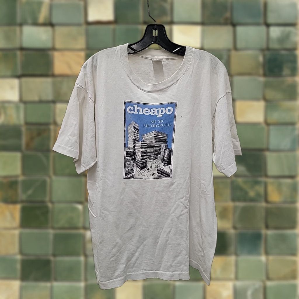 Fruit Of The Loom Vintage Fruit of the Loom T-Shirt Rock Vinyl Cd Music Metropolis Crew Neck Short Sleeve Men's XL White Music Theme Size US XL / EU 56 / 4 - 1 Thumbnail