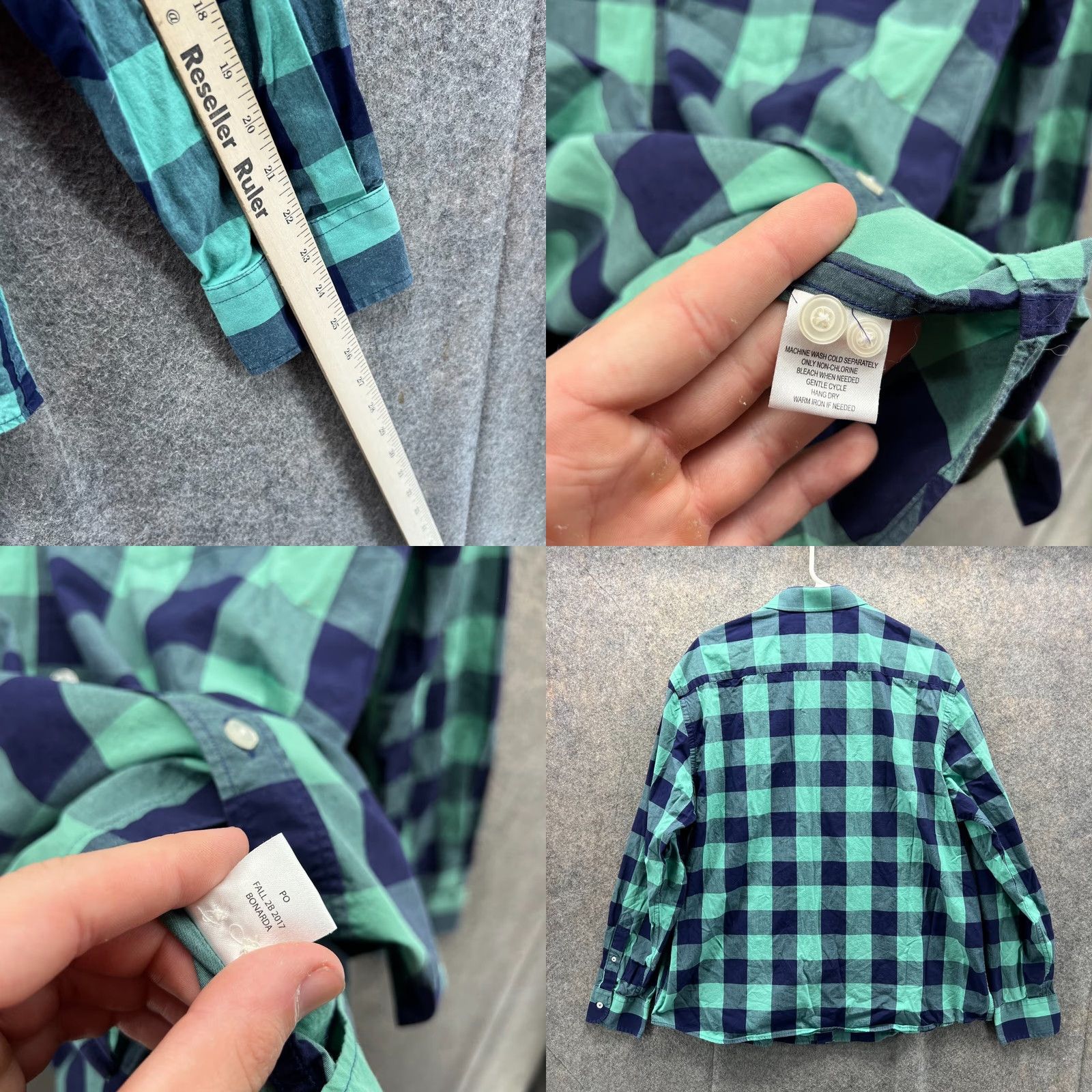 UNTUCKit VINTAGE UNTUCKit Shirt Mens XXL Green Blue Button Down Buffalo Plaid Preppy Bonarda Size US XXL / EU 58 / 5 - 8 Thumbnail