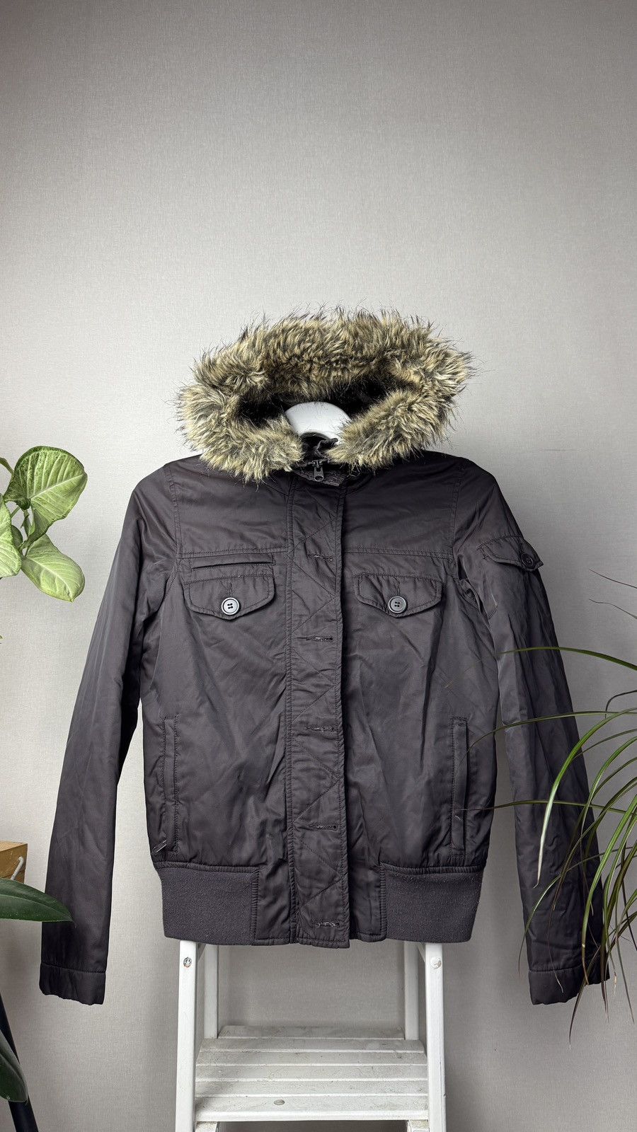 Japanese Brand Y2K faux fur zip hood jacket Ifsixwasnine Yohji LGB Goa vibe Size US S / EU 44-46 / 1 - 1 Thumbnail