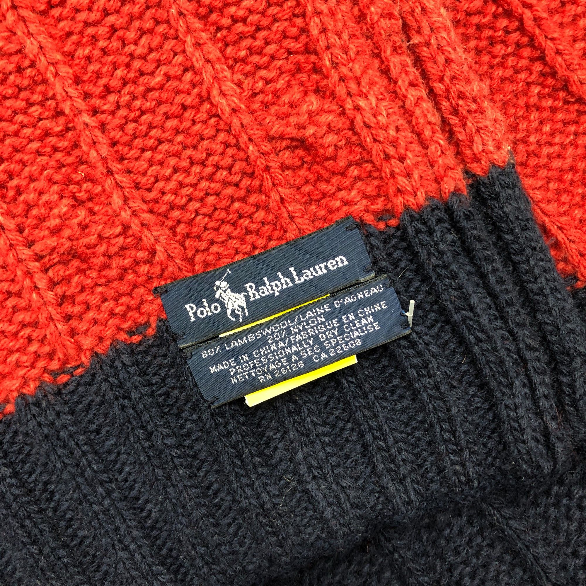 Polo Ralph Lauren Vintage Polo Ralph Luaren Scarf Knit Muffler Wool Scarves Size ONE SIZE - 5 Thumbnail
