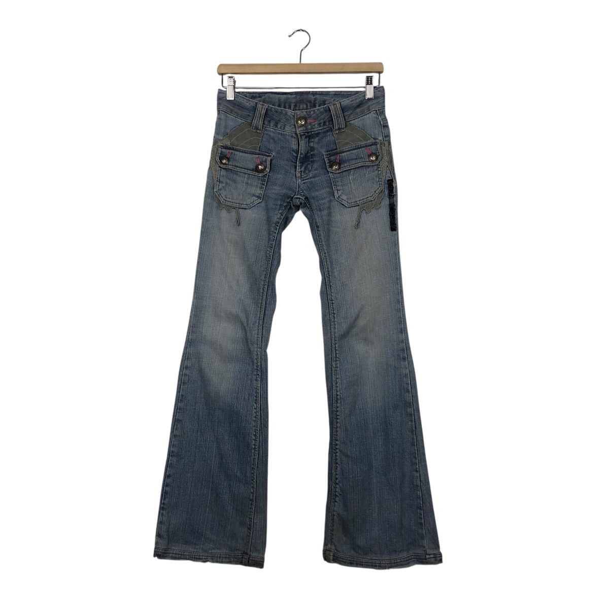 COOLA Distressed Washed Flare Jeans – Early 2000s