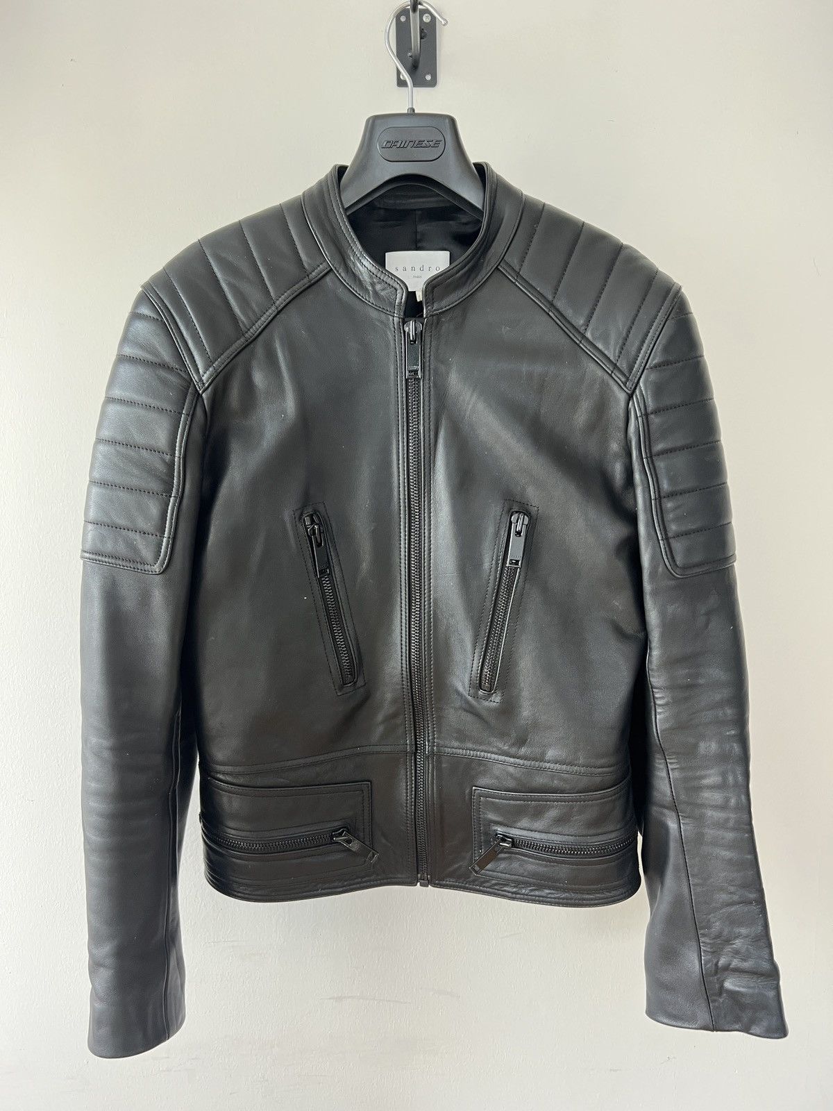 Sandro Sandro mens quilted leather biker jacket Size US M / EU 48-50 / 2 - 1 Thumbnail