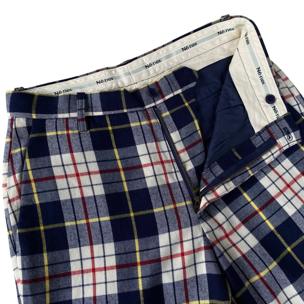 Issey Miyake Ne-net by Issey Miyake Plaid Cropped Pants Dance Punk Size US 30 / EU 46 - 14 Thumbnail