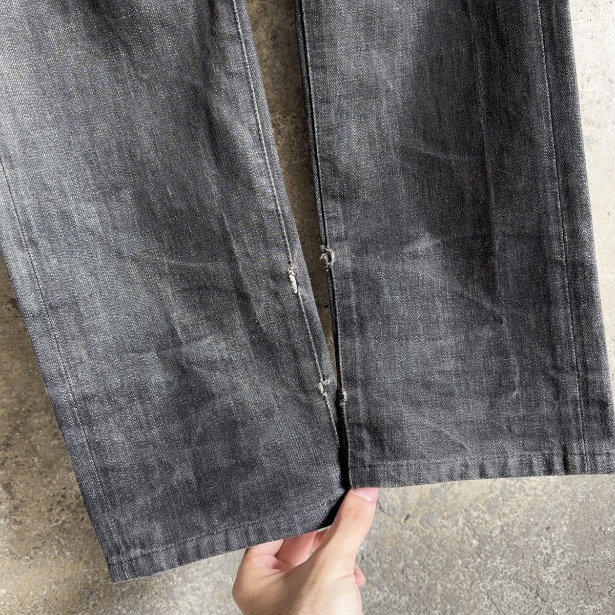 Dior 2000’s Dior Homme MIJ Thrashed Repair Denim By Hedi Slimane Size US 33 - 5 Thumbnail