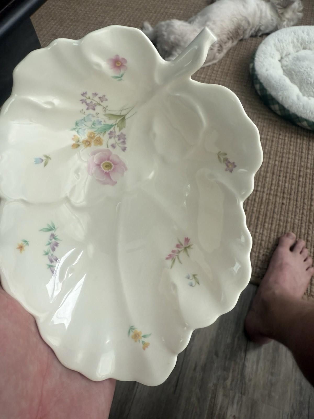 Designer Leaf Shaped Bone China Dish by Mikasa in in Gentle Breeze Size ONE SIZE - 1 Thumbnail