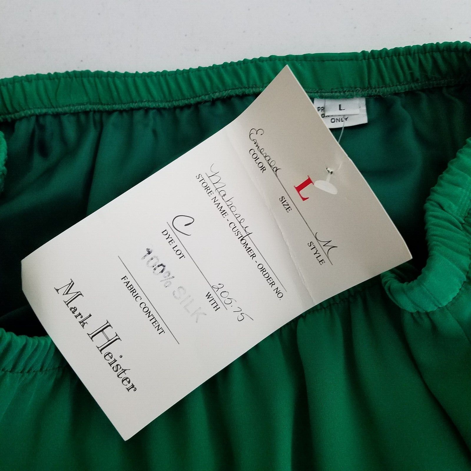 Vintage Mark Heister Silk Maxi Skirt Suit Scarf Formal Emerald Green Size L / US 10 / IT 46 - 9 Thumbnail
