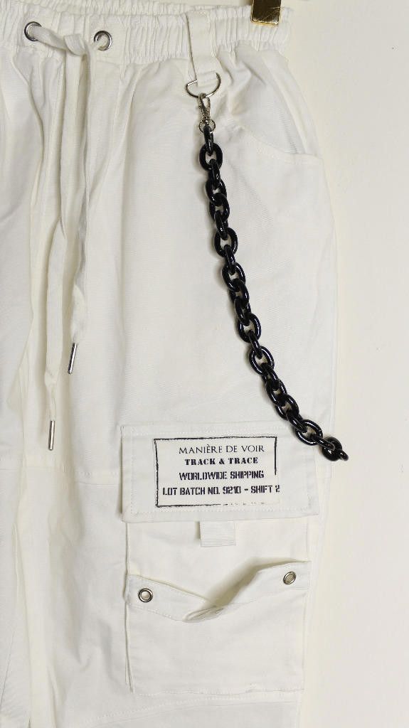 Maniere De Vior Maniere De Voir White Cargo Jogger Pants - 4 Size 27" / US 4 / IT 40 - 2 Thumbnail