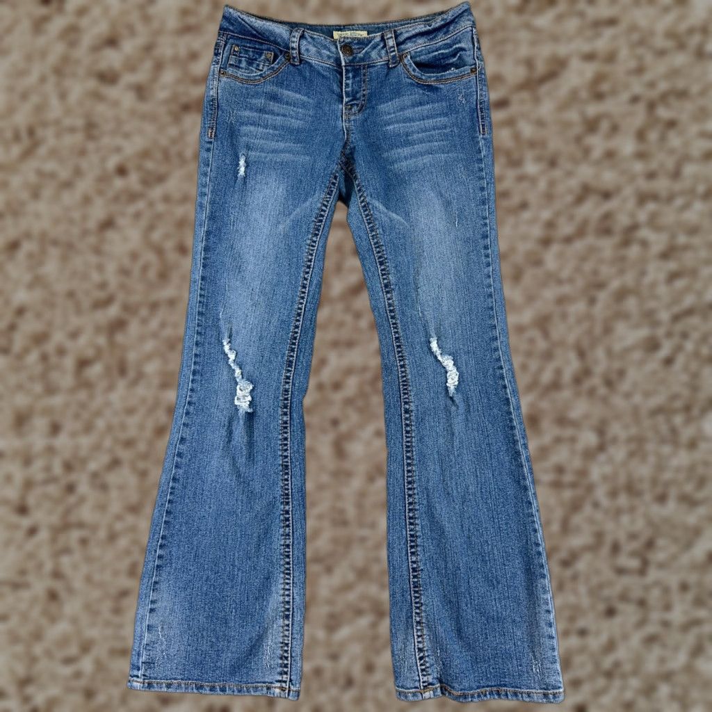 Vintage Paris Blues Jeans Womens 32x30 Blue Denim Flared 15 Regular 5-Pocket Comfort Stretch Cotton Blend Denim Jeans (Medium Wash) Womens Size 36" / US 14 / IT 50 - 1 Thumbnail