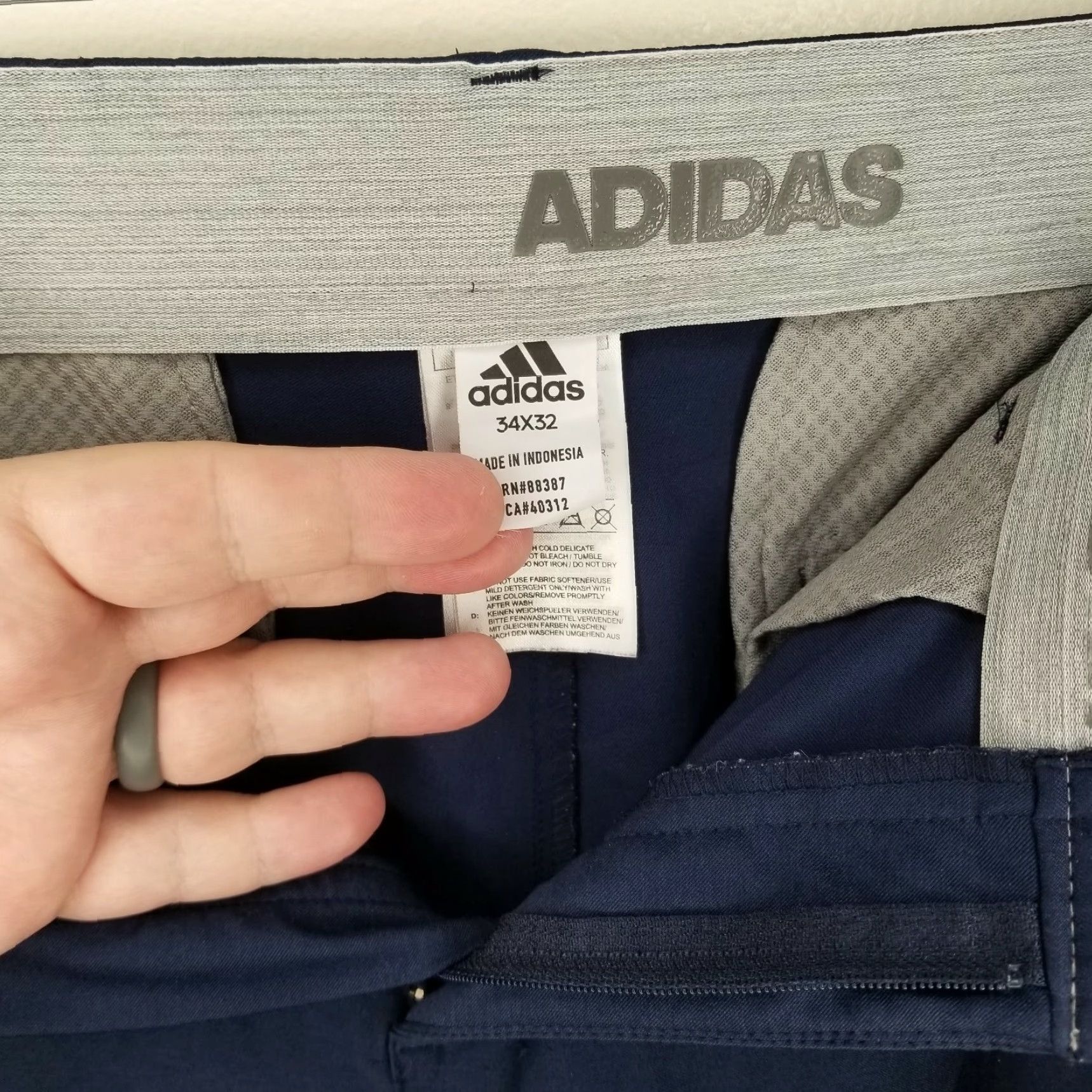 Adidas Adidas Lightweight Chino Pants Mens Regular Size 34x32 Blue Size US 34 / EU 50 - 3 Thumbnail