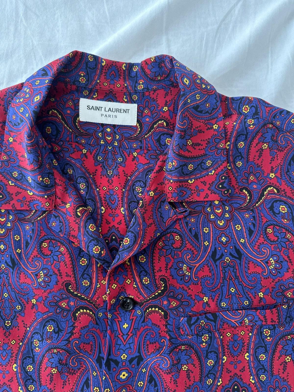 Saint Laurent Paris Paisley Print Silk Shirt Size US M / EU 48-50 / 2 - 3 Thumbnail