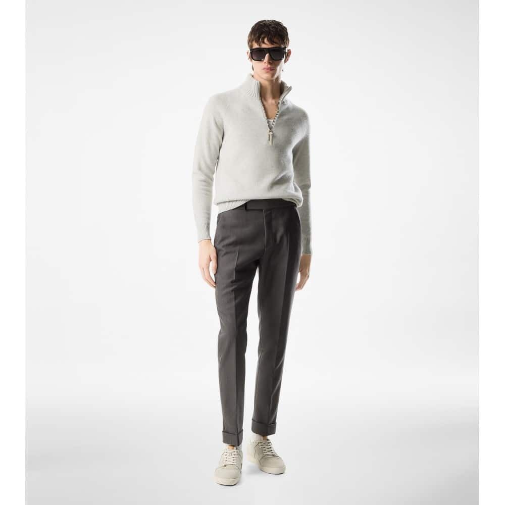 Tom Ford o1loc1c1225 KFL004 Wool & Cashmere Sweater in Grey Size US L / EU 52-54 / 3 - 2 Thumbnail
