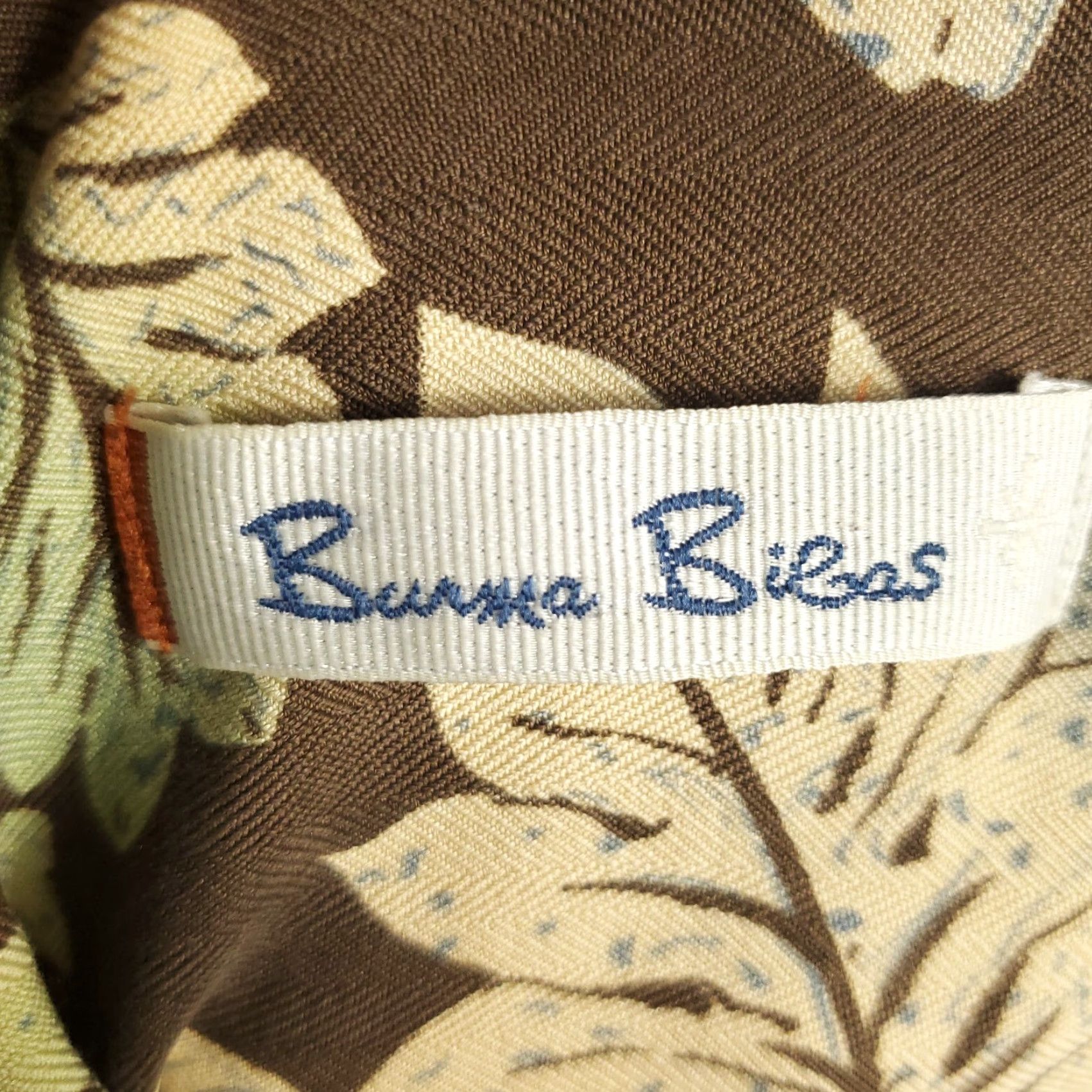 Vintage Burma Bibas Shirt Mens Large Brown Floral Silk Button-Up Short Sleeve Size US L / EU 52-54 / 3 - 7 Thumbnail