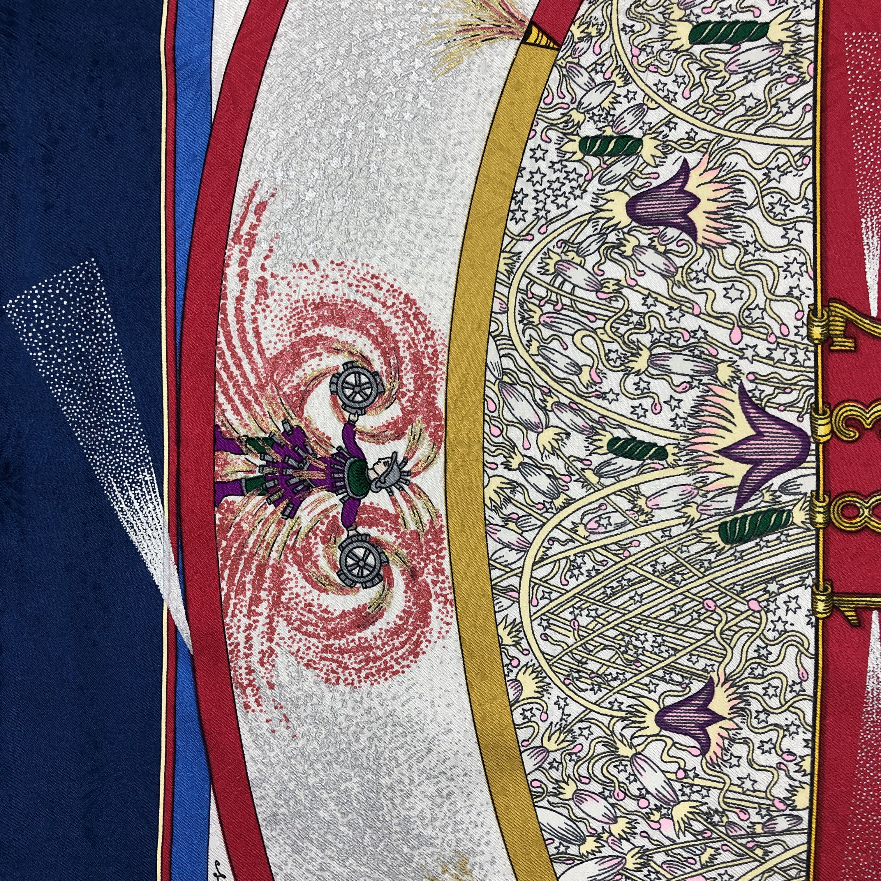 Hermes × Vintage Vintage Hermes Paris SILK Scarf Feux D'Artifice Stole Wraps Size ONE SIZE - 12 Thumbnail