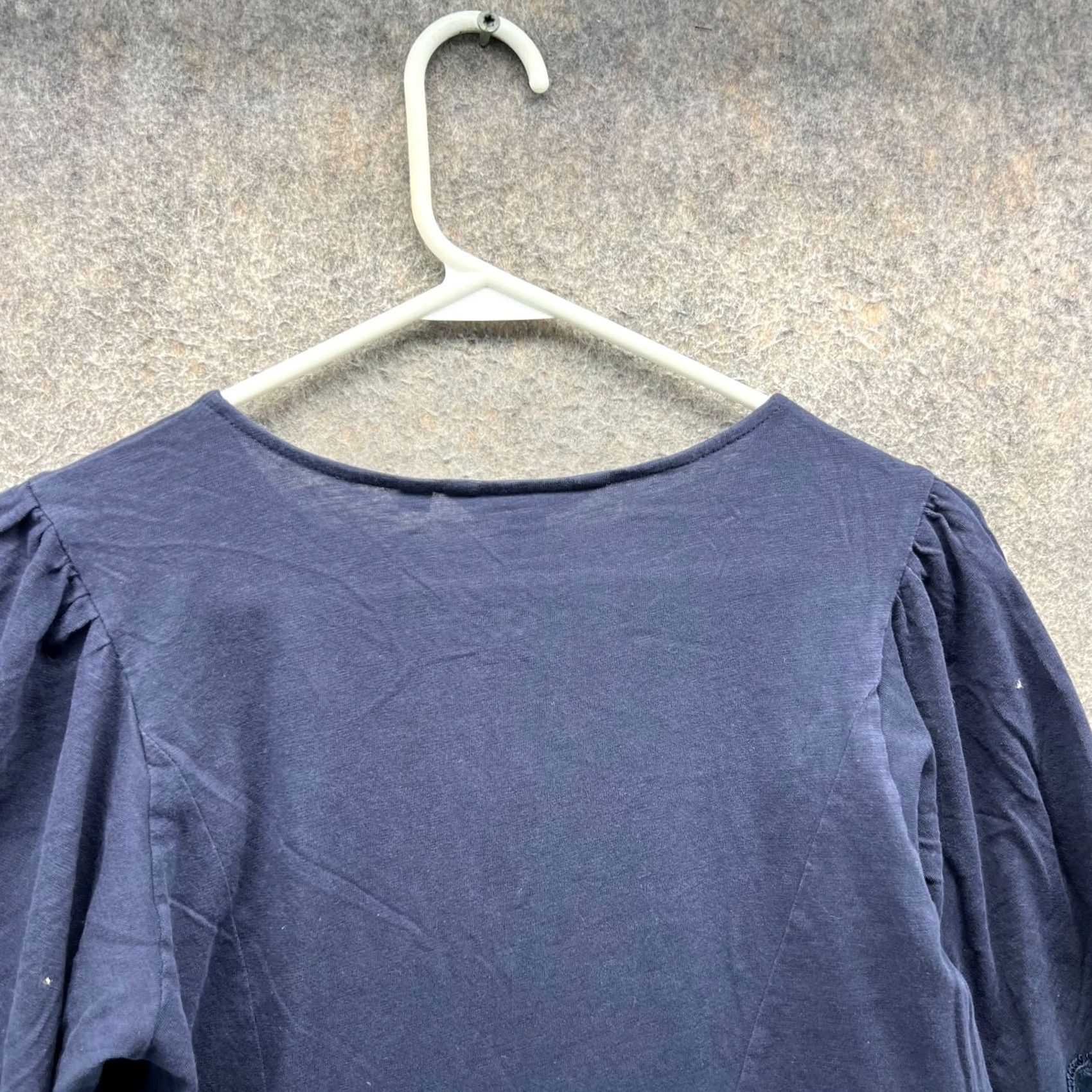 Boden Boden Blouse Womens US 6 Navy Blue Cotton Eyelet Lace Trim Boho Peasant Top Shirt Short Sleeve Pullover Regular Women 6 Blue Lace Peasant Womens Size M / US 6-8 / IT 42-44 - 5 Thumbnail