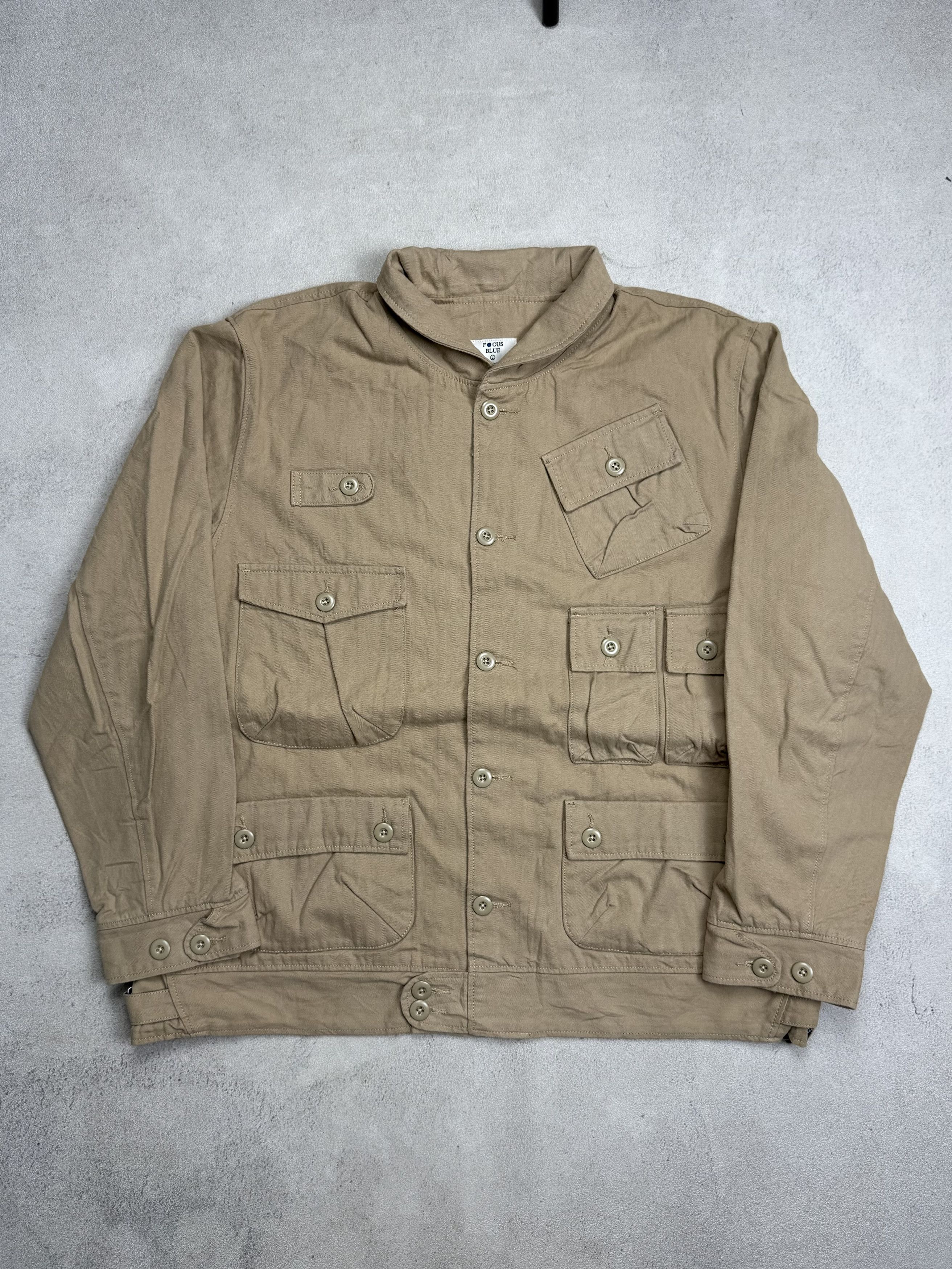 Japanese Brand Focus Blue Multi Pocket Utility Jacket 3D Pocket Cargo Size US L / EU 52-54 / 3 - 1 Thumbnail