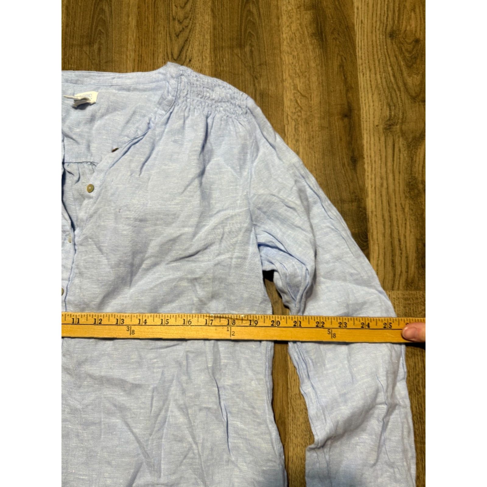 Vintage Sigrid Olsen Shirt Womens Medium Blue Long Sleeve 1/4 Buttons Satin? Size M / US 6-8 / IT 42-44 - 7 Thumbnail