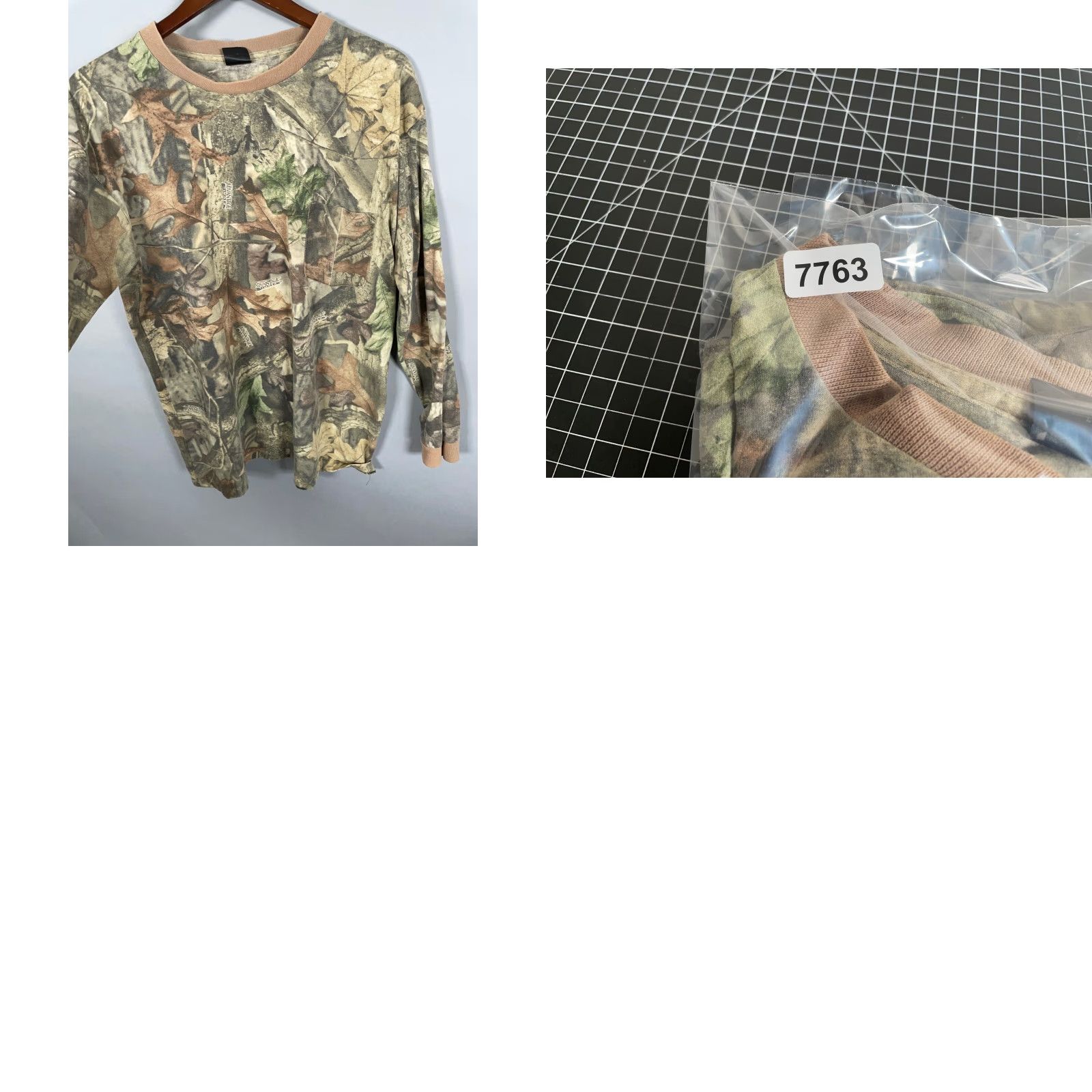 Vintage VINTAGE Ace Sportswear Camouflage T-Shirt Long Sleeve Adult Large Green 80s 50-50 Cotton-Polyester Size US L / EU 52-54 / 3 - 9 Thumbnail